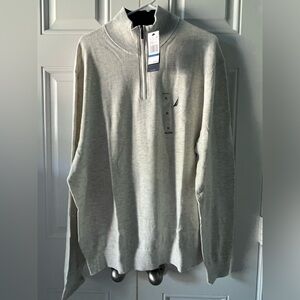NWT Nautica soft cream quarter zip pullover